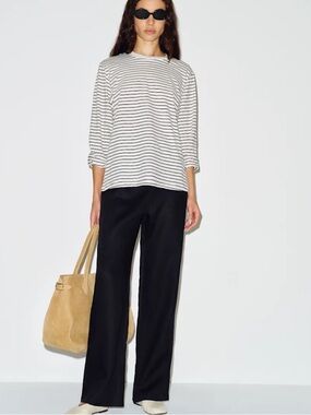 Reformation Black Olins Linen Wide Leg Pant Women’s Small
